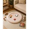 molis & co molis&co - Tappetino sensoriale per bambini, rotondo, 90 cm, con trame, suoni e giocattoli interattivi, imbottito, pieghevole, con borsa, Oeko-Tex 100 (Sand)