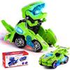 Yellcetoy Auto Dinosauro Transform Giocattoli,Regali Ragazzi 3 4 5 6 7 anni | Trasformazione automatica con musica e luci, Macchina Dinosauri Dino Giocattolo per Bambini Verde