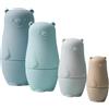 Uposao Set di 4 bambole russe in silicone, bambole di nidificazione Montessori Giocattolo Simpatico cartone animato Bambole di nidificazione in silicone Giocattoli educativi per bambini, Giochi di sviluppo
