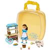 Disney Store Ufficiale Set da Gioco con Mini Bambola Belle, La Bella e la Bestia, Disney's Once Upon a Story, 9 Pezzi, Include Carrello da Portata, Chicco e Pecore, Adatto dai 3 Anni+