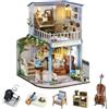 CUTEROOM Kit fai da te per casa delle bambole in miniatura CUTEROOM - Modello creativo in legno 3D con illuminazione a LED e movimento musicale - Per adulti per la decorazione - Melody