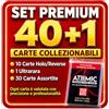 ATOMIC TRADING CARD GAME Set Premium - 40 Carte Pok Originali Italiane - Senza Doppioni - Include almeno 10 carte luccicanti (Rare/Olo/Reverse) + 1 Ultra Rara in Regalo 100 Bustine protettive Atomic