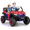 COSTWAY 12V Auto Elettrico per Bambini, Macchina Fuoristrada a 2 Posti, Macchina Elettrica con Luci Suoni, Regalo per Bambini 3-8 Anni, 118x74x71 cm (Rosso)