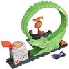 Hot Wheels - Attacco sul Loop del Coccodrillo, pista con pizzeria e 1 macchinina Hot Wheels, pista regolabile che si collega ad altri set, giocattolo per bambini 4+ Anni, HKX39
