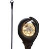 Claofoc Bastone mago LED da 130 cm per adulti, bastone strega illuminato con sfera verde e arancione, bacchetta magica in PVC, accessorio per costume fantasy staccabile per Halloween e cosplay