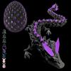 CWENDANER Drago a sorpresa, giocattolo drago stampato in 3D, regalo creativo per la decorazione della scrivania per adulti e bambini (modello viola luminoso senza denti)