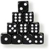 Jonami 10X Dadi da Gioco 6 Facce Neri 16mm Acrilico - Set per Giochi da Tavolo, Accessori Eleganti, Roleplay