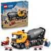 LEGO City Cement Mixer Truck Toy - Educational Construction Site Vehicle Model w/ 3 Minifigures, Rotating Drum & Pouring Function - Birthday Gift Idea for 7+ Year Old Boys - 60478