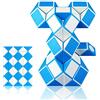 EACHHAHA Serpente Magico 48 segmenti Magic Snake Cubo Puzzle-regalini feste bambini-giocattolo agitarsi serpente-Giocattoli del serpente di Bomboniere per feste di compleanno per bambini(blu*1)