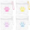 KYLOS 4 Pezzi Squishy Zampine di Gatto, Giocattolo Antistress Kawaii, Giallo Trasparente, Blu Trasparente, Rosa Trasparente, Viola Trasparente, 3,5Cm