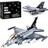 HIGH GODO Set di blocchi per costruzioni di aerei da caccia F-16C, modello Eurofighter scala 1:44 521 pezzi blocchi per costruzioni con morsetti per aerei da caccia della seconda guerra mondiale, comp