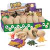 LiRiQi Kit di Scavo di Uova di Dinosauro 12 Pezzi, Scopri 12 Diversi Dinosauri Giocattolo Festa di Pasqua STEM Giocattoli per 6 7 8 9 Anni Ragazzi Ragazze Bambini Regalo di compleanno
