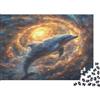 G9X5T3Y7 Delfino Cosmico Puzzle 1000 Pezzi Carta per Adulti Stile Spaziale Puzzle per Adulti Relax Concentrazione Decorazione Regalo Casa 52x38cm/1000pcs