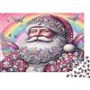 K5R8V1A4 Babbo Natale Puzzle 1000 Pezzi Carta Adulti Scena Rosa Arcobaleno Farfalla Puzzle per Adulti Relax Decorazione Regalo Festivo 70x50cm/1000pcs