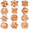 Chonor 12 Pezzi Premium Rompicapo in Legno - Classico Gioco di Mente IQ Test 3D Puzzle Brain Teaser Giocattoli Educativi Logica Gioco di Cube per Bambini e Adulti - Perfetto Regalo e Idea Decorazione