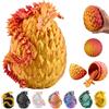 KAHAUS Creatura 3D nell'uovo - Guscio magico con cucciolo di drago 30 cm | Grande 10 cm | Giocattolo fantasy mobile e personaggio da collezione per bambini (Oro/Rosso)