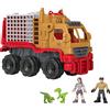 Fisher-Price- Imaginext Jurassic World, Set Campo Avventura Camion Trasporta Dinosauri e Veicolo Yaz , Giocattolo per Bambini 3+Anni, HCH97