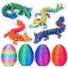 ZephyrHome Set di 4 uova di drago stampate in 3D con drago articolato all'interno Giocattolo fidget realistico in miniatura Decorazione casa ufficio Regalo creativo per bambini e adulti Pasqua Natale Compleanno
