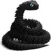 Joycabin Serpente Giocattolo 3D Stampato, Uovo di Drago 3D Stampato Pasqua, Uova di Serpente, Animali 3D Stampati Giocattolo per Bambini Regali, Decorazione da Scrivania e Casa (60cm - Nero)