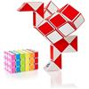 CUBIDI® Mini Serpenti Magici Puzzle - Gadget Regalo di Compleanno bambini, Regalini Festa Bambini - Serpente Giocattolo, Gioco Rompicapo Bambini e Adulti, Magic Snake - 36 Blocchi (Rosso)