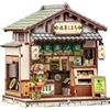 Fsolis Mini puzzle in legno 3D, Kyoto Matcha Cottage, kit giapponese in | Regalo antistress per principianti, decorazione libreria, casa giapponese in miniatura, casa delle bambole