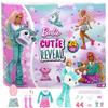 Barbie Cutie Reveal - Calendario dell'Avvento, 24 sorprese con caratteristica cambia colore tra cui una bambola, un costume e tanti abiti e accessori, giocattolo per bambini, 3+ anni, HJX76
