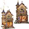 KingStora Kit fai da te Magic Time Society modello in miniatura, scena della torre dell'orologio fantasy, con carillon e orologio reale, ornamento di montaggio 3D, adatto per adulti