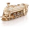 Cuteefun Modello Auto in Legno, Puzzle 3D Meccanico, Funzione a Strappo, Lavorazione Artigianale & Arredamento da Scrivania, Regalo per Adulti Adolescenti & Appassionati di Auto (Locomotiva a Vapore)