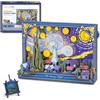 ROBOTIME Puzzle 3D in Legno Notte Stellata, Opera Ispirata a Van Gogh con Luce LED, Kit Modellismo DIY per Adulti, Quadro da Parete, Regalo per Amanti dell'Arte