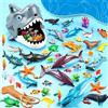 LUKIUP Set di 41 pezzi di figure di animali oceanici, set di giocattoli di figure oceaniche con scatola di conservazione per squali, pesci di mare e balene, per giocare o come decorazione educativa