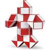 ROXENDA Magic Snake con 60 Blocchi, Magic Snake Cube Twist Puzzle - 3D Puzzle Giocattolo di Fidget Snake Gadget Compleanno per Bambini e Adulti - 1 Pack (Rosso)