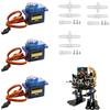 AYHYHLJZJ Confezione da 3 Micro Servomotori 9G, Servo SG90 per Arduino, Mini Servo per Progetti RC, Bracci Robotici, Elicotteri, Barche e Veicoli, Controllati via Cavo, Angolo di Controllo di 180°, Blu