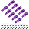QUARKZMAN 10 Pz Braccio di Sterzo Alluminio 25T 35mm Lunghezza Viola | Accessori Modello Barca, Adatto per Auto/Barca/Aeroplani RC, Fai da Te, con 2 Pz Viti
