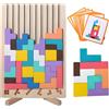 ZHVoyage 3D di Legno Tetris, Cervello Giocattoli con 41 Colorato Blocchi Geometrici, Intelligenza Jigsaw Rompicapo, Regali Educativi per Bambini,Giochi Montessori Bambini 3 4 5 6 Anni