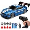 Mbuaopa Mini Macchina Telecomandata Drift, 1:24 Mini RC Drift Car con Luce LED, 40 km/h 4WD 2,4 GHz Auto telecomandata, con Acceleratore Proporzionale, per Adulti, Ragazzi e Bambini (Blu)