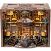 LUMYCE Kit Book Nook Fai da Te Libreria d'Archivio, Puzzle 3D Legno | Fermalibri Decorativo, Modellismo Casa Miniatura per Adulti Hobby Creativi con LED Touch e Dettagli Rétro Regalo