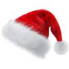 Generic Cappello di Babbo Natale per bambini, caldo velluto, decorazione per feste di Capodanno, unisex, rosso