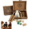 Generic Arcane Divination Dice Set with Engraved Wooden Box | 10-Piece Oracle Dice Set for Tarot, Astrology, Rune Casting, Meditation and Spiritual Reflection