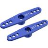 QUARKZMAN 2 Pezzi Braccio Servo In Alluminio Blu Scuro Fai Da Te | 25T Braccio Servo Sterzo Doppio Braccio 47mm Lunghezza, Adatto Per Auto/Barche/Aeroplani RC, Accessori Modello Barca