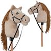 Pink Papaya Cavallo a Dondolo, con Cavezza e briglie, Cavallo a Bastone per l'hobby Horsing, Cavallo da Cavalcare per Bambini.
