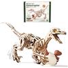 ROBOTIME Puzzle 3D Dinosaurs Kit in Legno per Adulti & Bambini, Modello Velociraptor Automarche, Kit Meccanico STEM, Regalo Costruibile, LD01