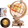 Robotime Puzzle 3D in legno per adulti - Kit modello di globo rotante illuminato con luce LED, set di costruzioni meccaniche in legno, regalo fai da te per uomini e amanti dei puzzle, luce notturna