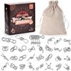 Holzsammlung Set da 30 Rompicapo Metallo, Giochi Rompicapo Gioco Intelligenza, Classico Rompicapi Giocattoli, Giocattolo Educativo Metal IQ Puzzle Rompicapo Regalo per Adulti Bambini Adolescenti