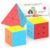 Vdealen Cubo Magico 2x2 3x3 Piramide Magic Cube, Lisci Speed Cube per Principianti e Utenti Avanzati Cubo di Velocità, Regalo per Bambini Adolescenti Adulti(nessun Adesivo)