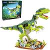 SIENON Creator Velociraptor - Kit da costruzione con dinosauro Parco dei dinosauri World Dominion Raptor, modello giocattolo da costruzione con mascella mobile, collo e articolazioni, 41 cm,