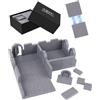 CZYY Set di piastrelle magnetiche per dungeon, kit modulare e verniciabile da 58 pezzi, con pavimenti, porte e finestre testurizzate su entrambi i lati, per costruire mappe di battaglia 3D per DND