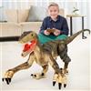 Mini Tudou Giocattoli Dinosauro Telecomandato, Elettronici Robot Giallo | Luce & Suoni, 2.4Ghz Velociraptor Giocattoli per Bambini 3 4 5 6 7 8 9 Anni