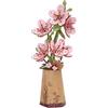ROBOTIME Puzzle in legno 3D, kit di modelli di fiori artificiali per adulti, decorazione creativa per la casa, accessori per soggiorno, regali per donne a San Valentino (Sakura)