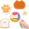 OKINAYO 5 Pezzi Fufu Squishy,Cat Antistress Giocattoli,Taba Squishy | Cat Antistress Giocattoli,Gioco Antistress da Schiacciare Dalla Forma Carina,Kitten Egg Tarts,Caramel Fromage,Toast