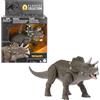 Mattel Jurassic World Hammond Collection - Triceratopo Giovane, dinosauro articolato con occhi realizzati in vetro, design premium ispirato al film, giocattolo per bambini, 8+ anni, JDJ07